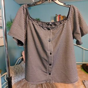 gingham black/white shirt